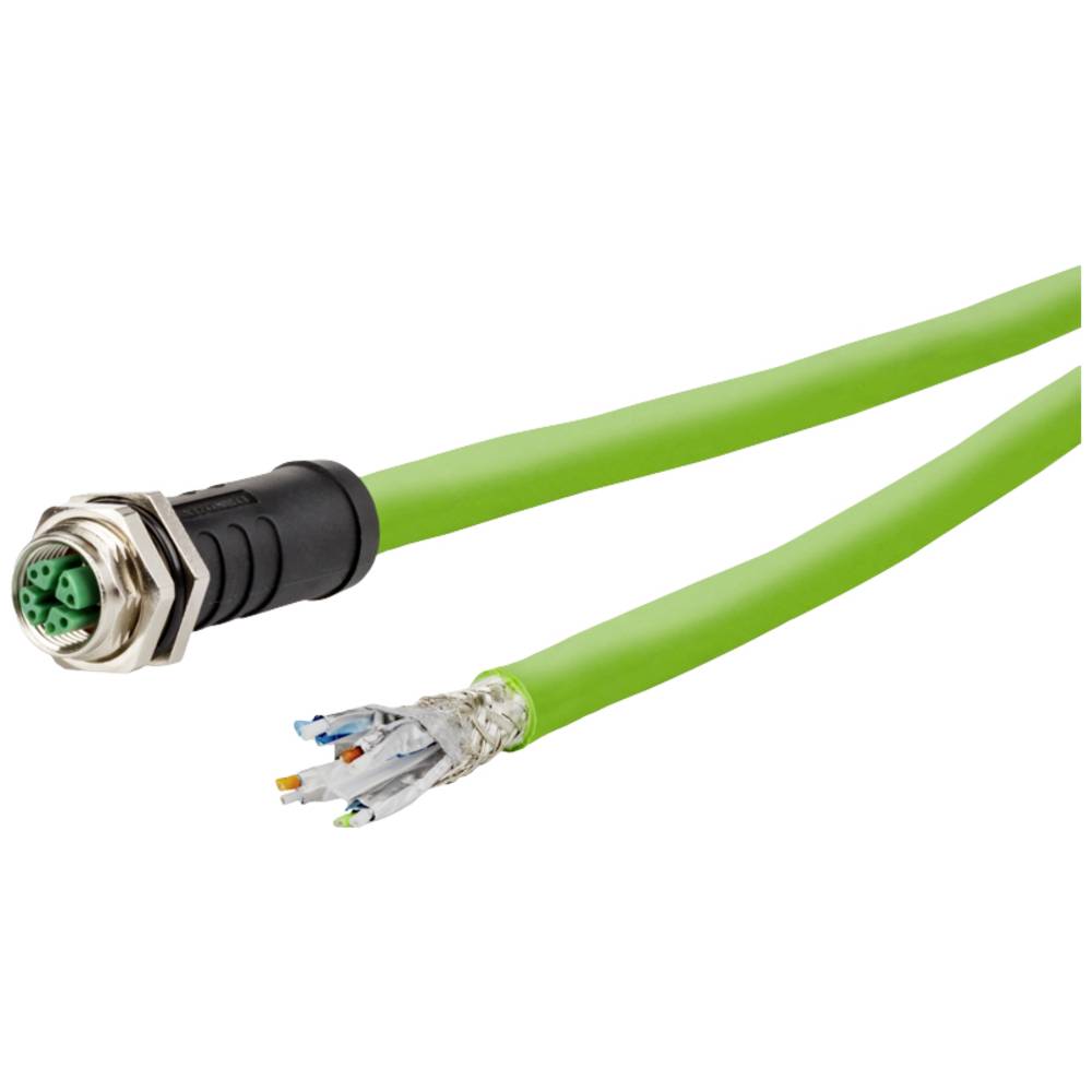 Image of Metz Connect 142M7X20050 M12 Network cable patch cable CAT 6A S/FTP 500 m Green PUR coating Acid-resistant