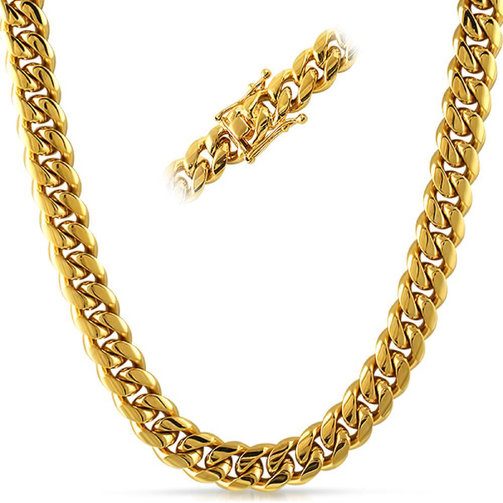 Image of Miami Cuban 3X IP Gold Stainless Steel Chain 12MM ID 10096672735274