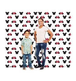 Image of Mickey and Minnie Ears Step and Repeat Double Wide Cardboard Cutout