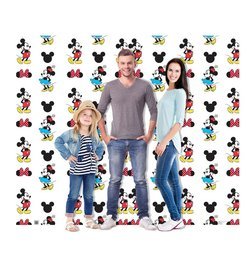 Image of Mickey and Minnie Step and Repeat Double Wide Cardboard Cutout