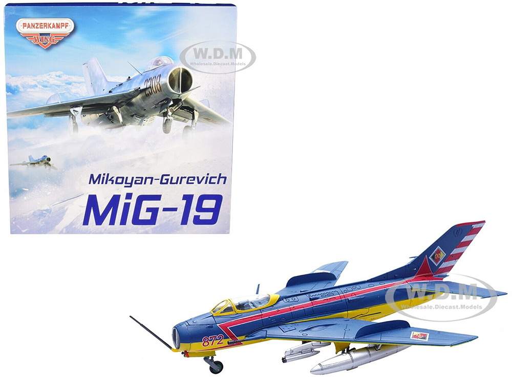 Image of Mikoyan-Gurevich MiG-19S Farmer C Fighter Aircraft "1 Staffel/JG-3 Preschen" 5th World Aerobatic Championships (1968) "Wing" Series 1/72 Diecast Mo