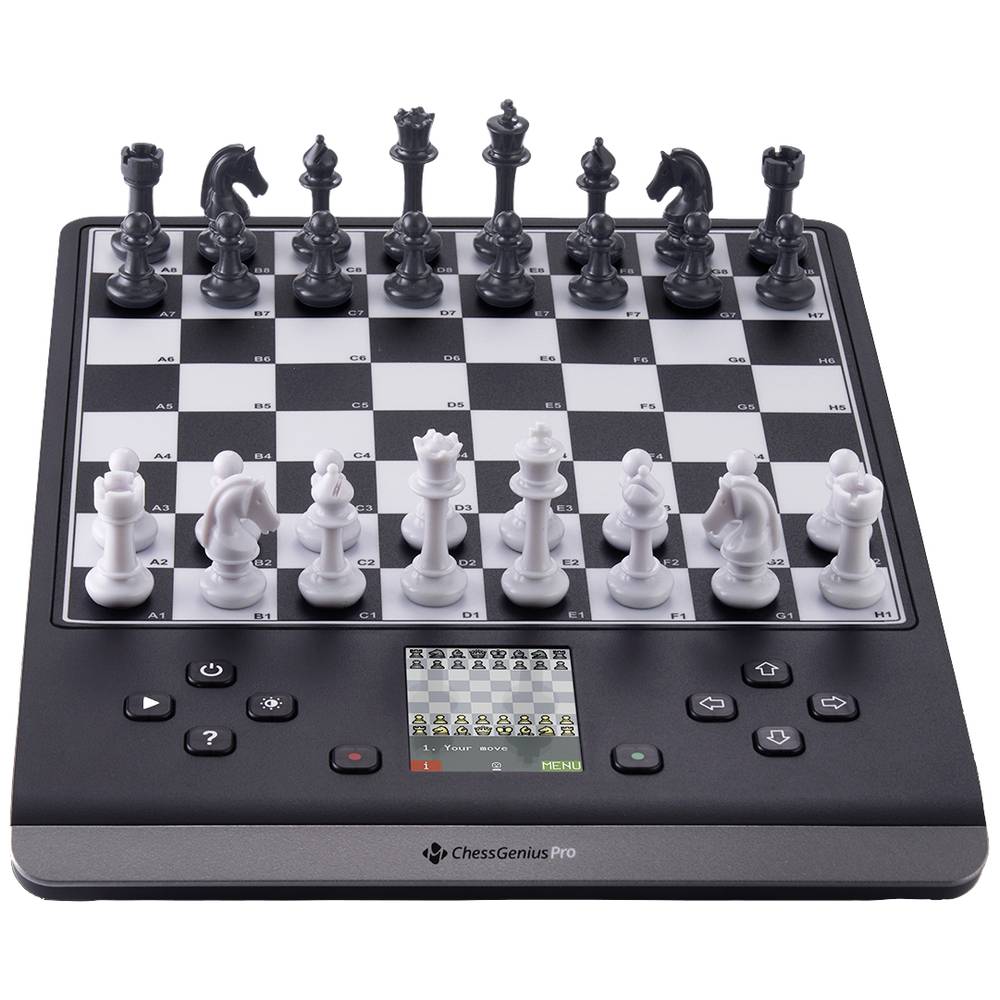 Image of Millennium Chess Genius Pro M815 Chess computer AI functions Magnetic chessmen Pressure sensor board Illuminated