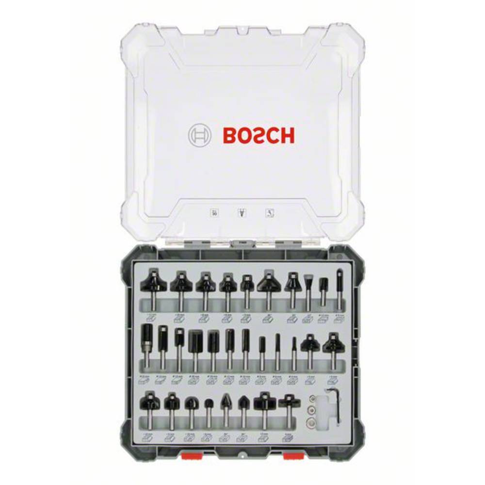 Image of Milling cutter set 6 mm shank 30-part Bosch Accessories 2607017474