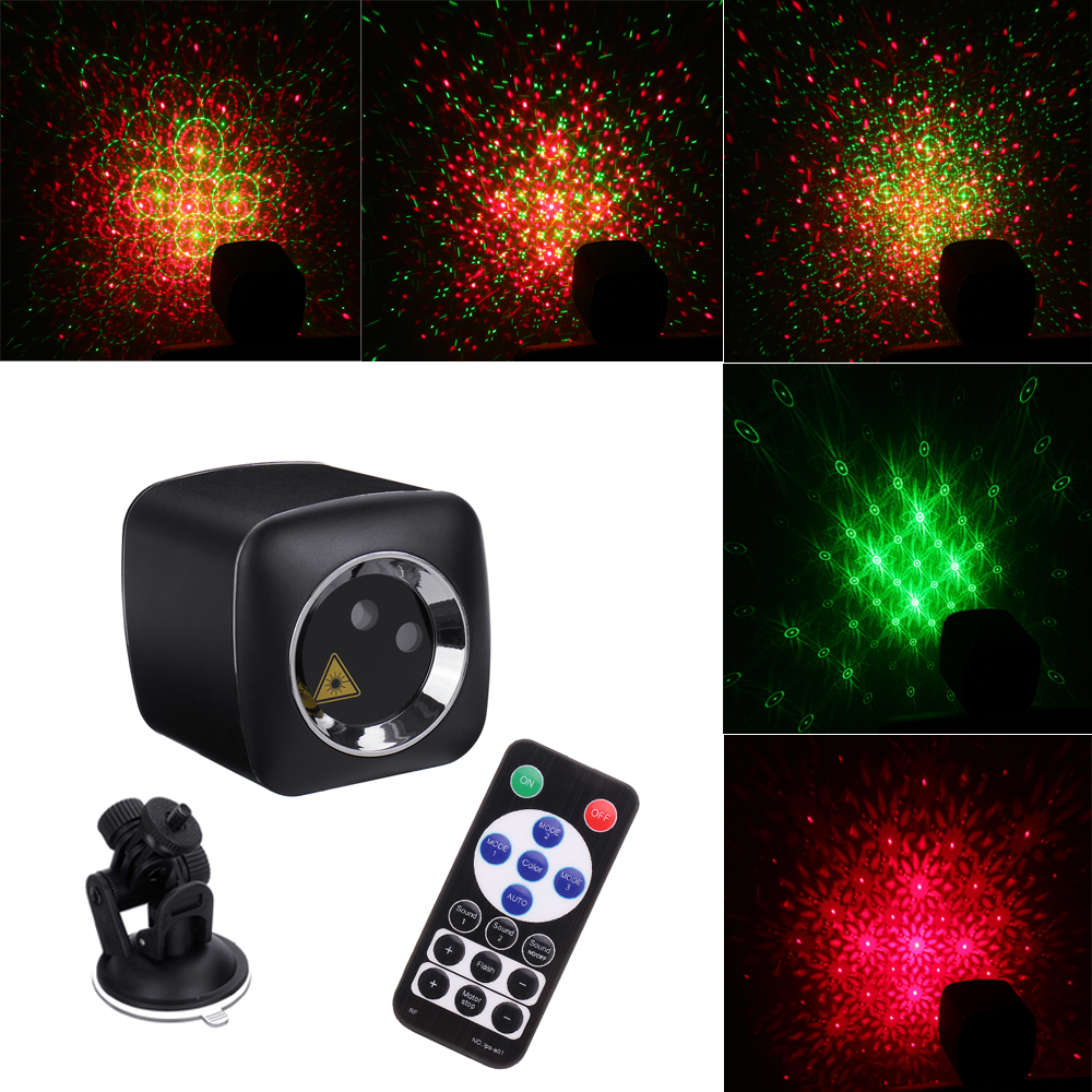 Image of Mini 32 Patterns Remote Control R&G LED Stage Lighting Effect Portable USB Light Projector for Wedding Birthday DJ Disco