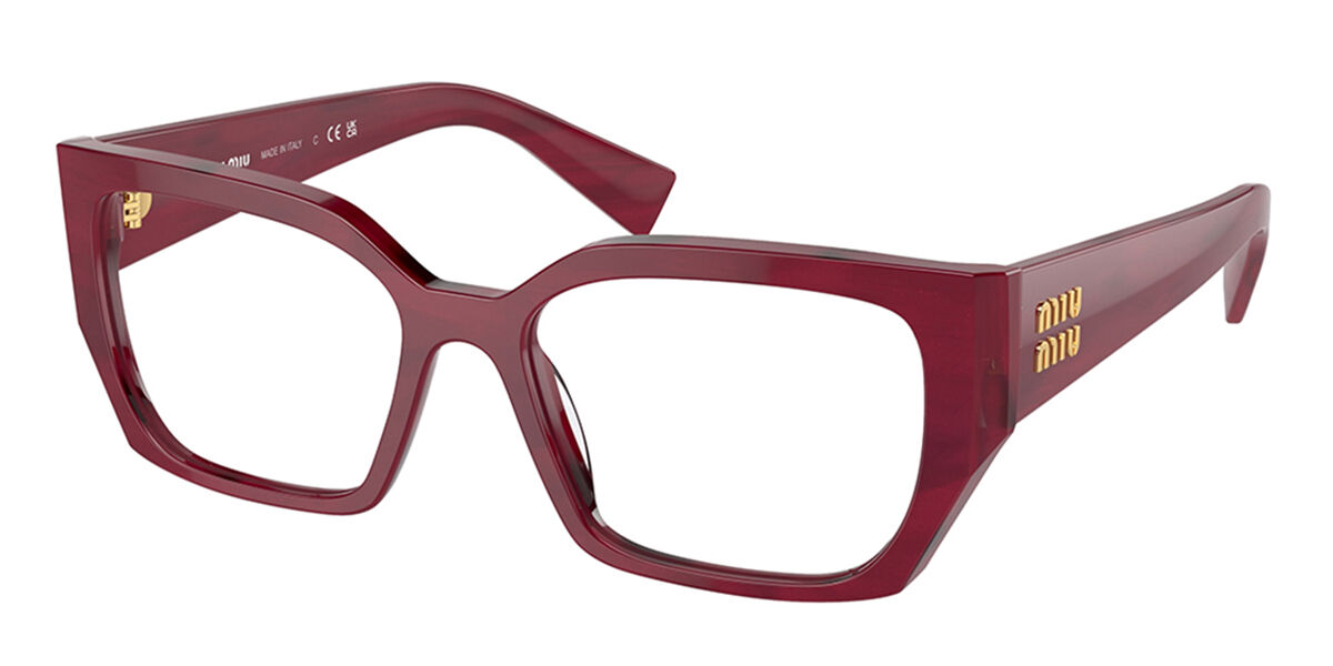 Image of Miu Miu MU03VV 16H1O1 Óculos de Grau Vinho Feminino PRT