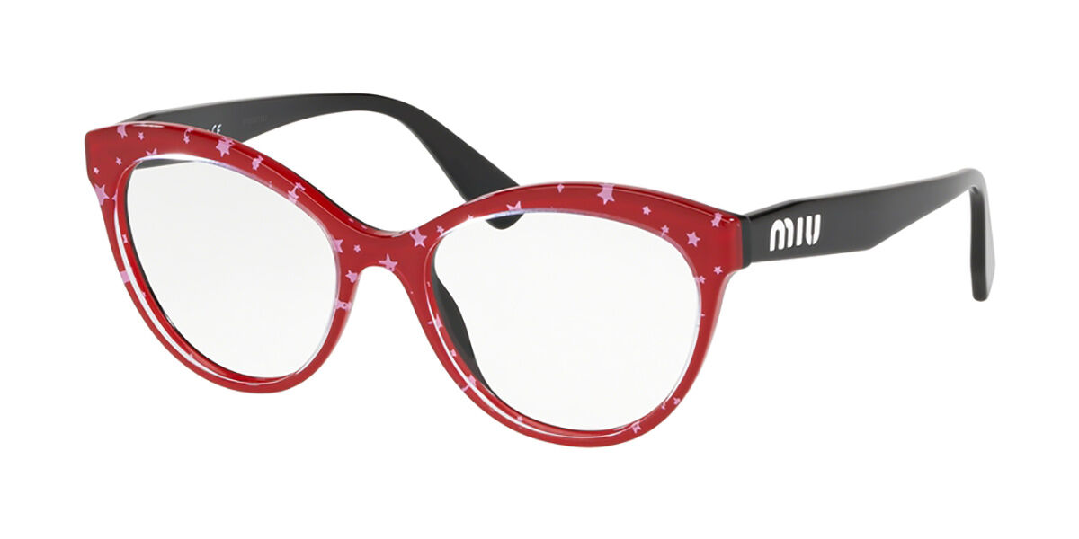 Image of Miu Miu MU04RV 1401O1 Óculos de Grau Vermelhos Feminino PRT