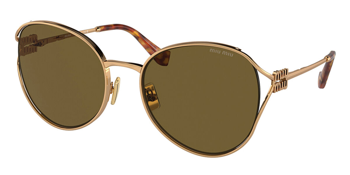 Image of Miu Miu MU53YS 7OE01T 58 Lunettes De Soleil Femme Dorées FR