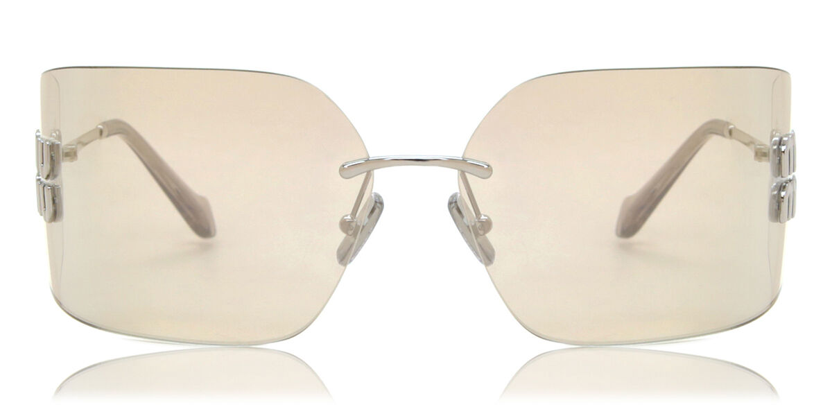 Image of Miu Miu MU54YS 1BC10F 80 Lunettes De Soleil Femme Argentées FR