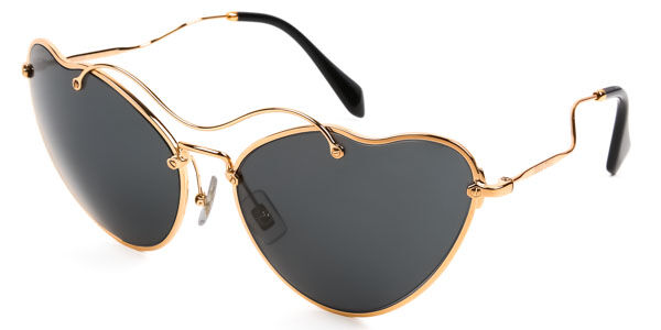 Image of Miu Miu MU55RS 7OE1A1 65 Lunettes De Soleil Femme Dorées FR