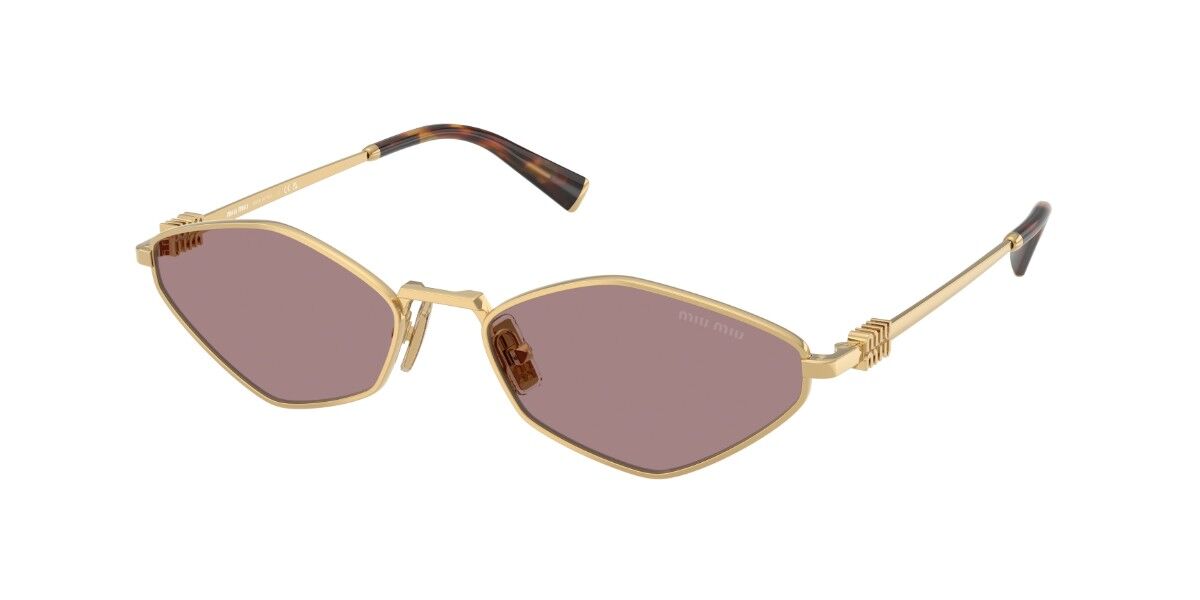 Image of Miu Miu MU56ZS 5AK20I 56 Lunettes De Soleil Femme Dorées FR