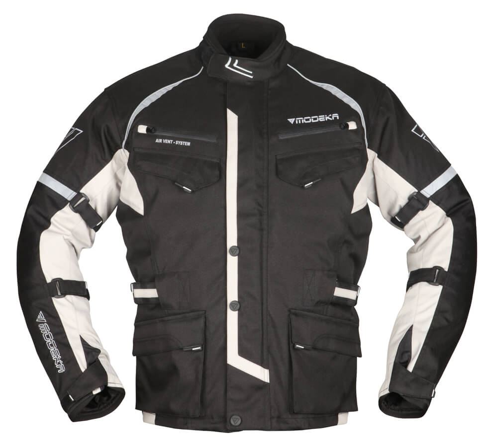 Image of Modeka Tarex Jacket Black Dark Gray Size 4XL EN