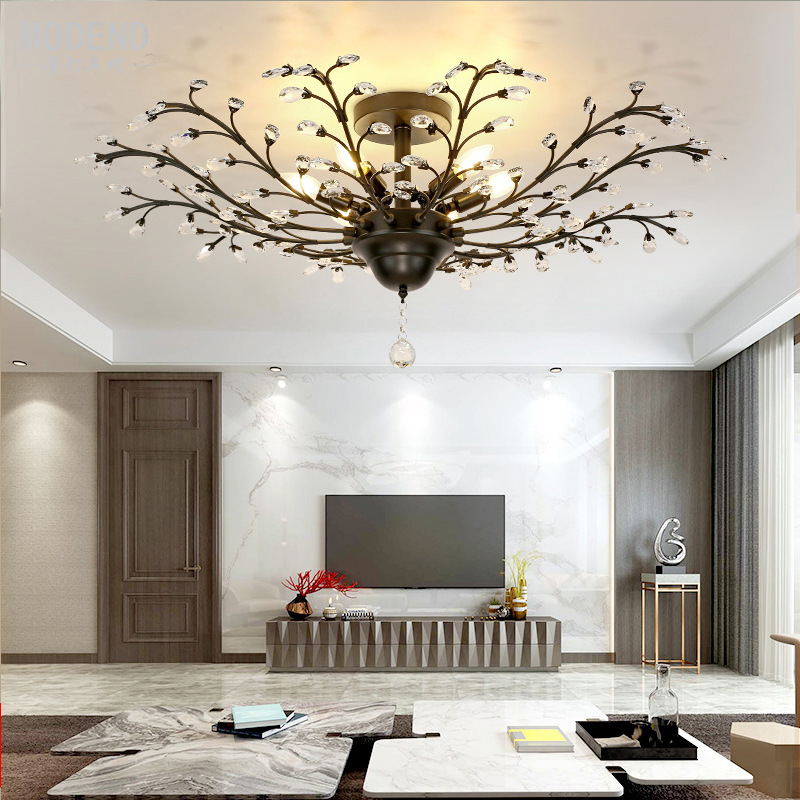Image of Modern villa living room ceiling lights creative personality clothing store lamp Nordic restaurant bedroom led crystal Lighting