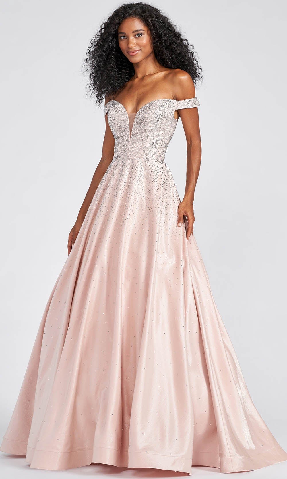 Image of Mon Cheri EW122106 - Off Shoulder Prom Gown