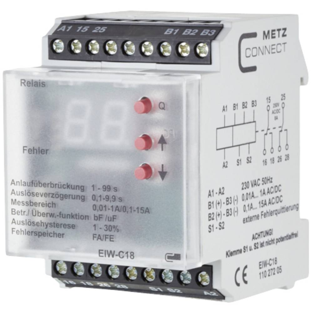 Image of Monitoring relay 230 V AC (max) 2 change-overs Metz Connect 11027205 1 pc(s)