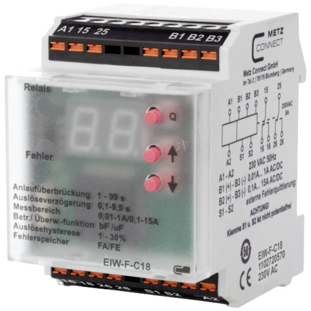 Image of Monitoring relay 230 V AC (max) 2 change-overs Metz Connect 1102720570 1 pc(s)