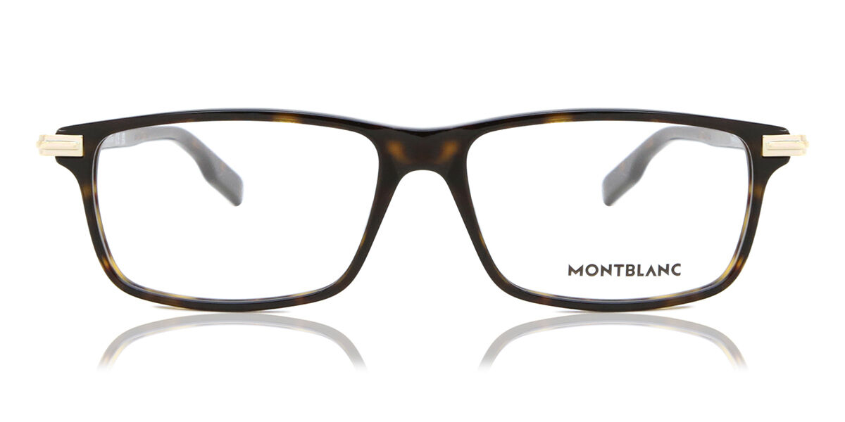 Image of Mont Blanc MB0217O 002 55 Tortoiseshell Męskie Okulary Korekcyjne PL