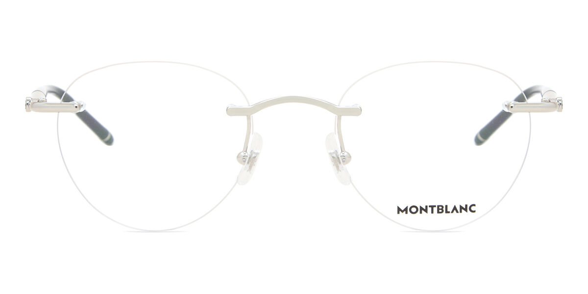 Image of Mont Blanc MB0244O Ajuste Asiático 002 Gafas Recetadas para Hombre Plateadas ESP