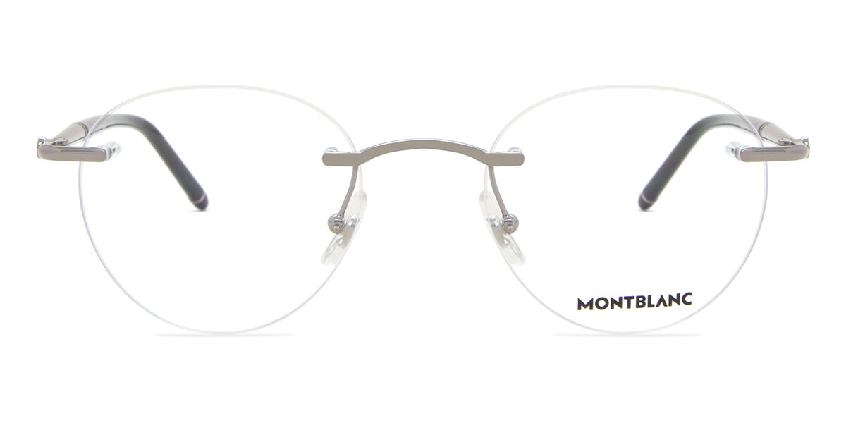 Image of Mont Blanc MB0244O Asian Fit 001 Óculos de Grau Gunmetal Masculino PRT