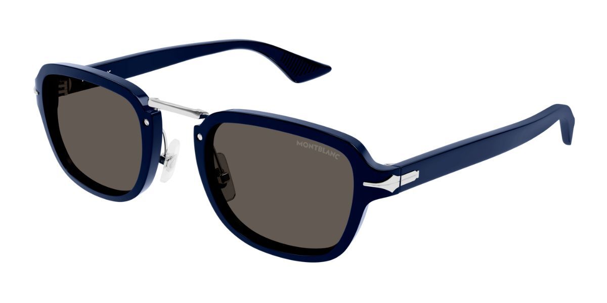 Image of Mont Blanc MB0264S 003 52 Lunettes De Soleil Homme Bleues FR