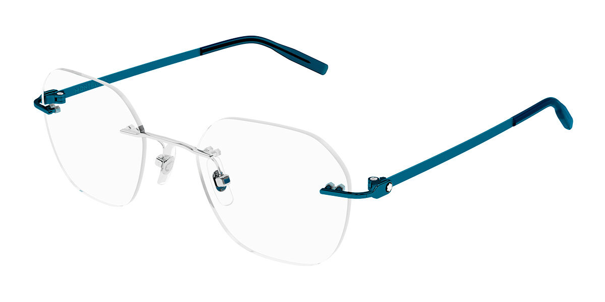 Image of Mont Blanc MB0282O Ajuste Asiático 005 Gafas Recetadas para Hombre Azules ESP