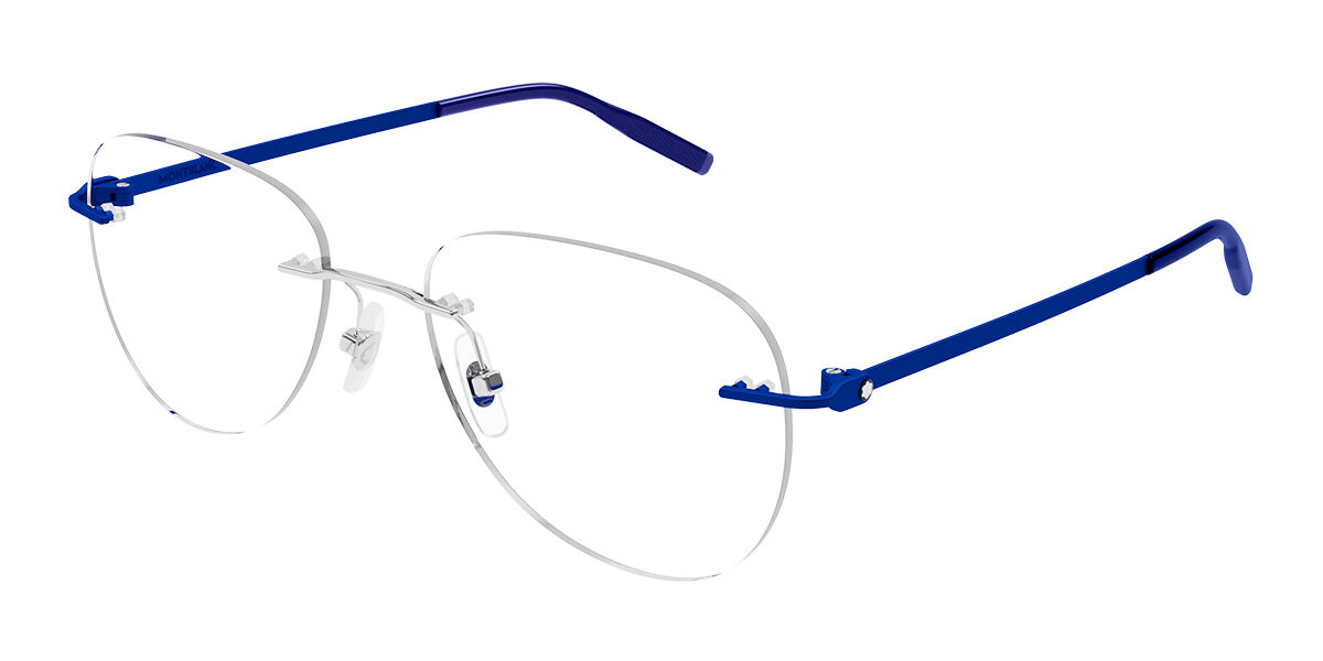 Image of Mont Blanc MB0283O Ajuste Asiático 003 Gafas Recetadas para Hombre Azules ESP