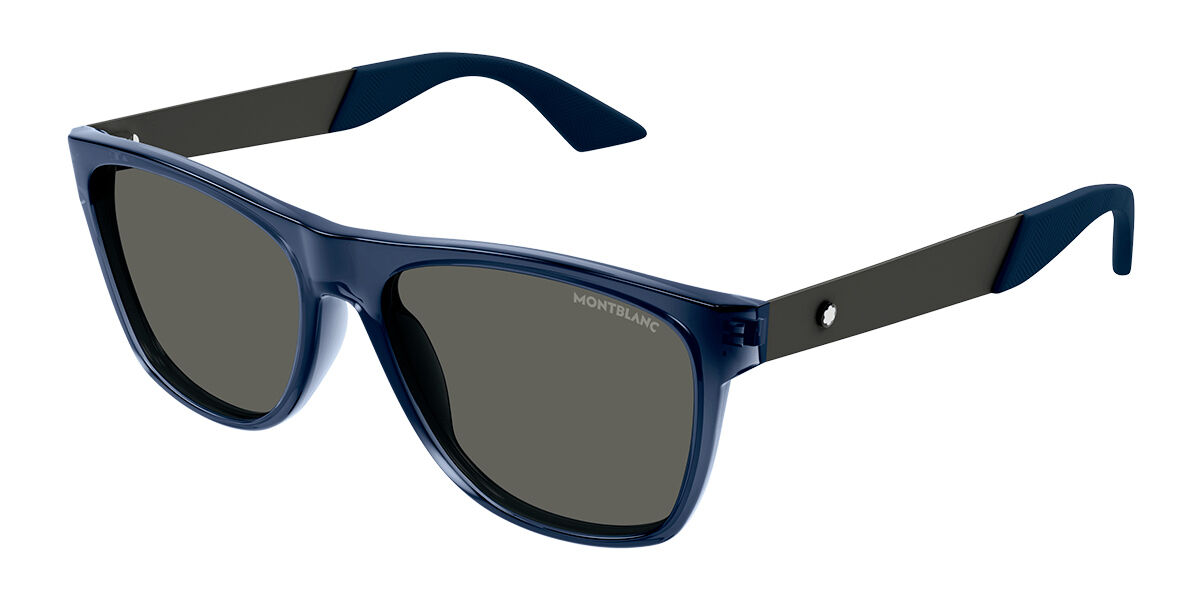 Image of Mont Blanc MB0298S 002 56 Lunettes De Soleil Homme Bleues FR