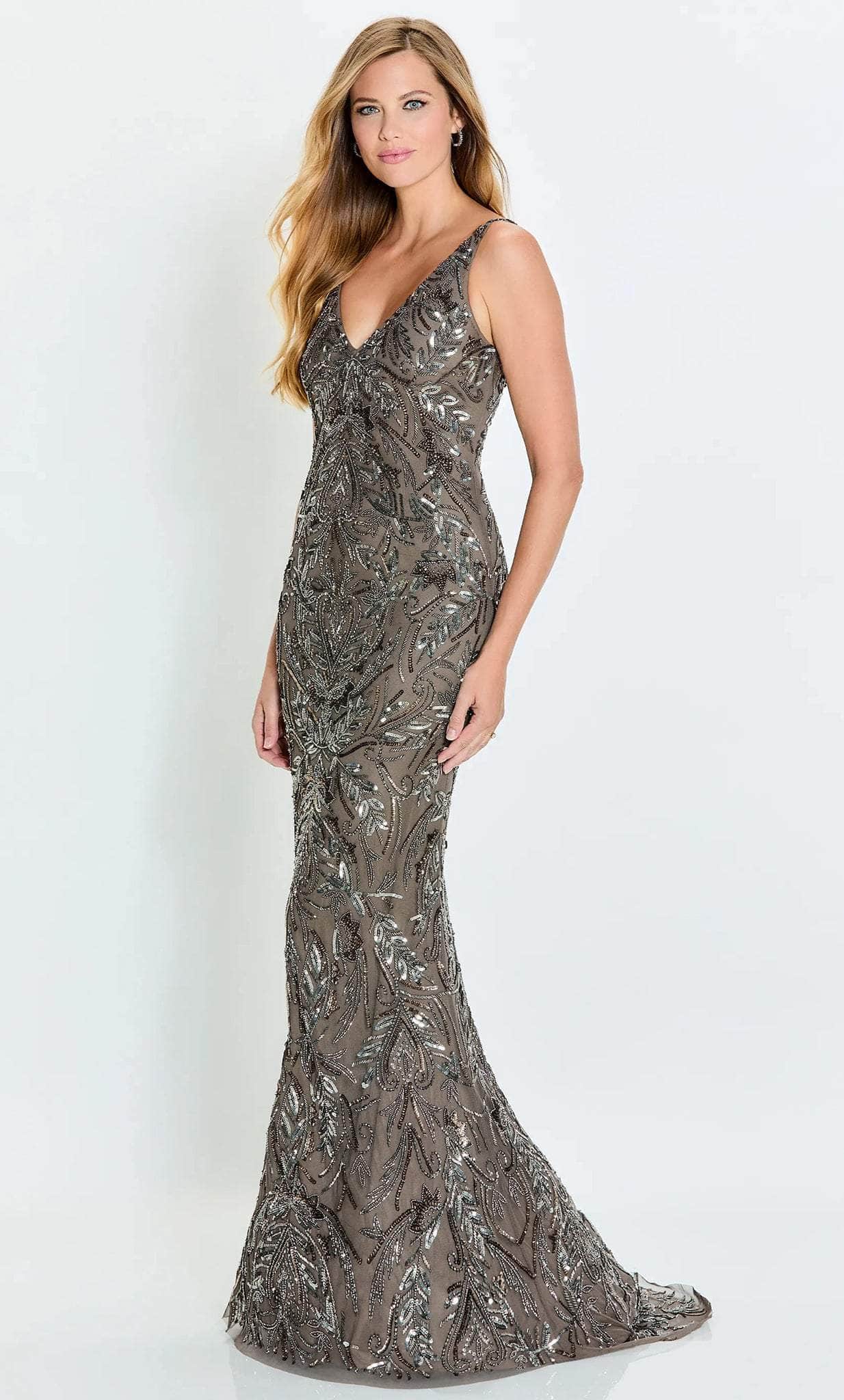 Image of Montage by Mon Cheri M531 - V-Neck Bejeweled Prom Gown
