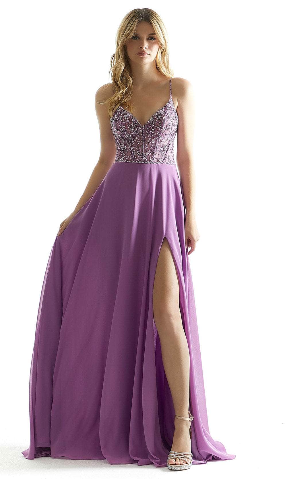 Image of Mori Lee 49070 - Crystal Beads A-Line Prom Dress