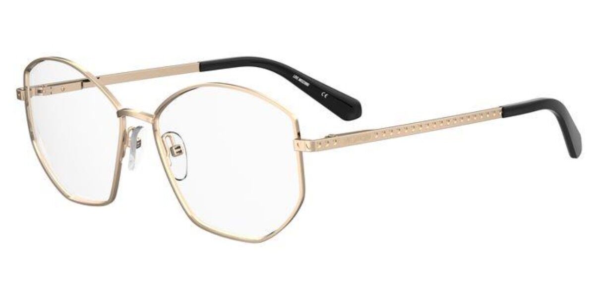 Image of Moschino Love MOL623 000 55 Złote Damskie Okulary Korekcyjne PL