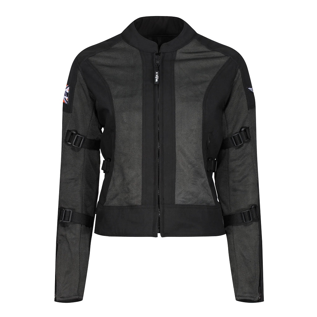Image of Motogirl Jodie Mesh Jacket Black Gray Size S ID 5060927040102
