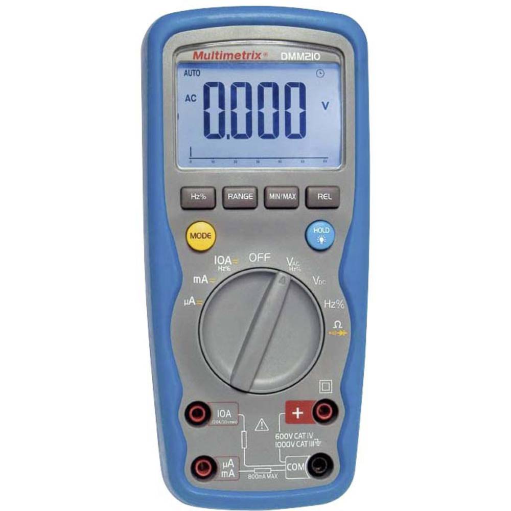 Image of Multimetrix DMM 210 Handheld multimeter Digital Waterproof (IP67) CAT III 1000 V CAT IV 600 V Display (counts): 6000