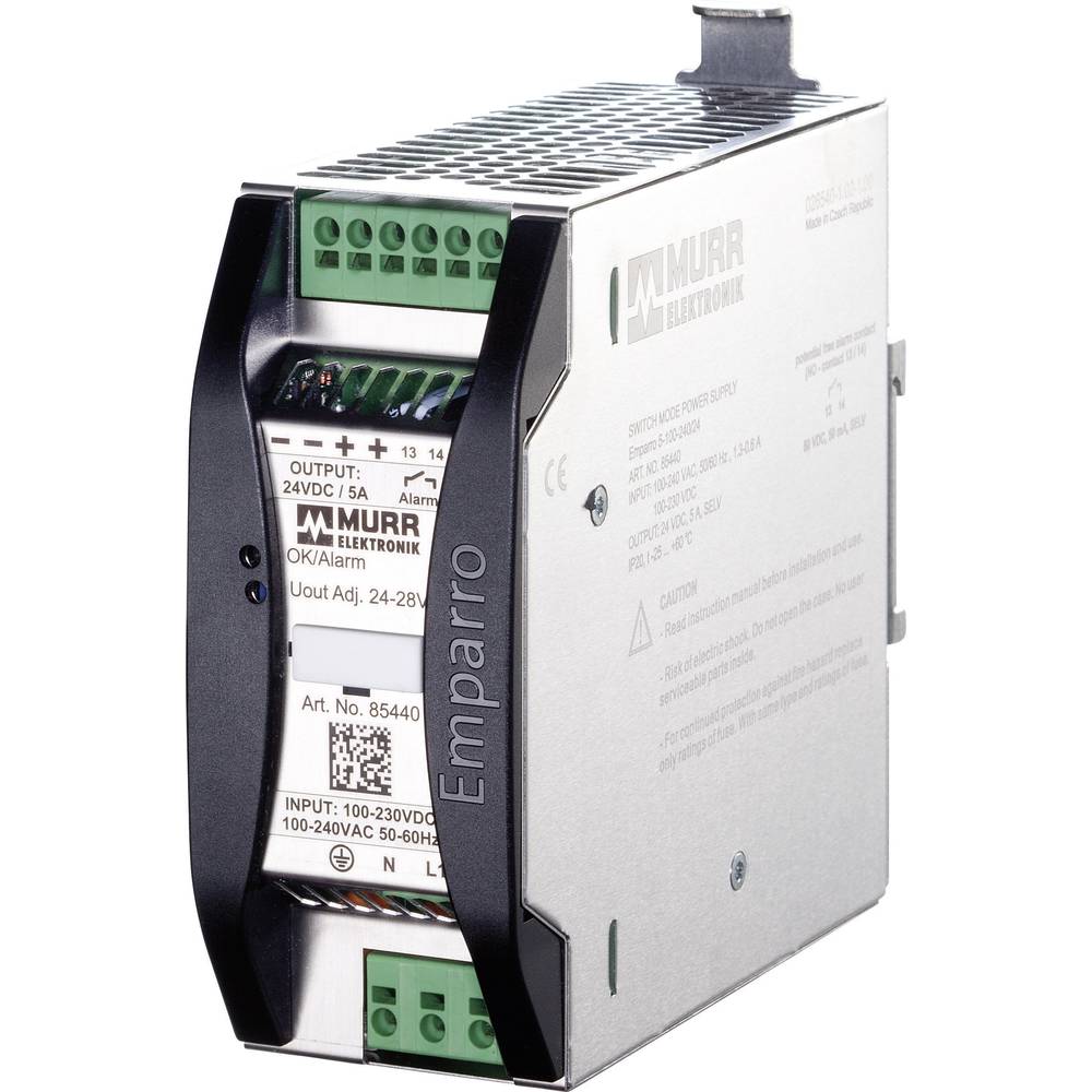 Image of Murrelektronik Emparro 10-100-240/12 Rail mounted PSU (DIN) 12 V DC 10 A 120 W No of outputs:1 x Content 1 pc(s)