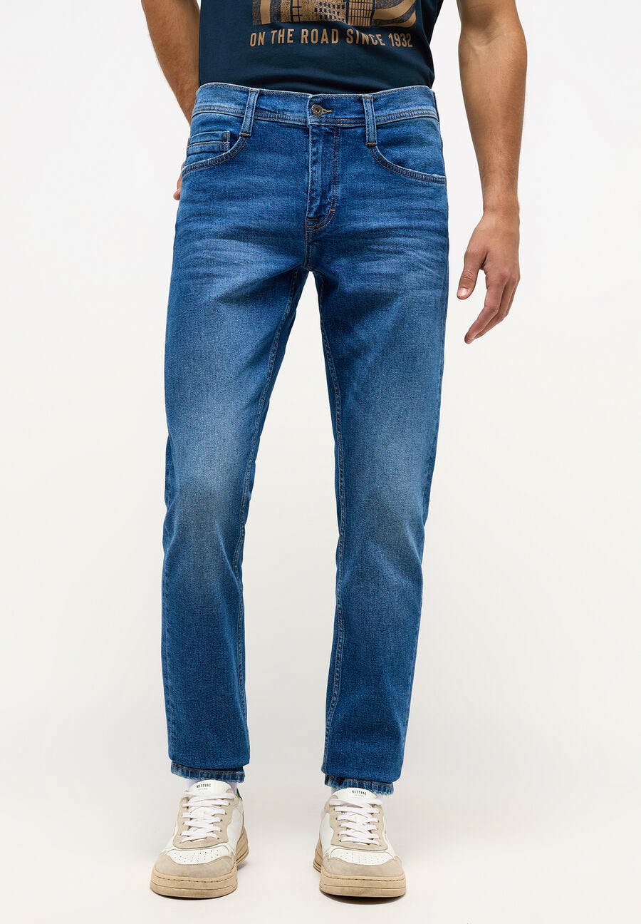 Image of Mustang Jeans Oregon Slim Fit vision blue extra lang