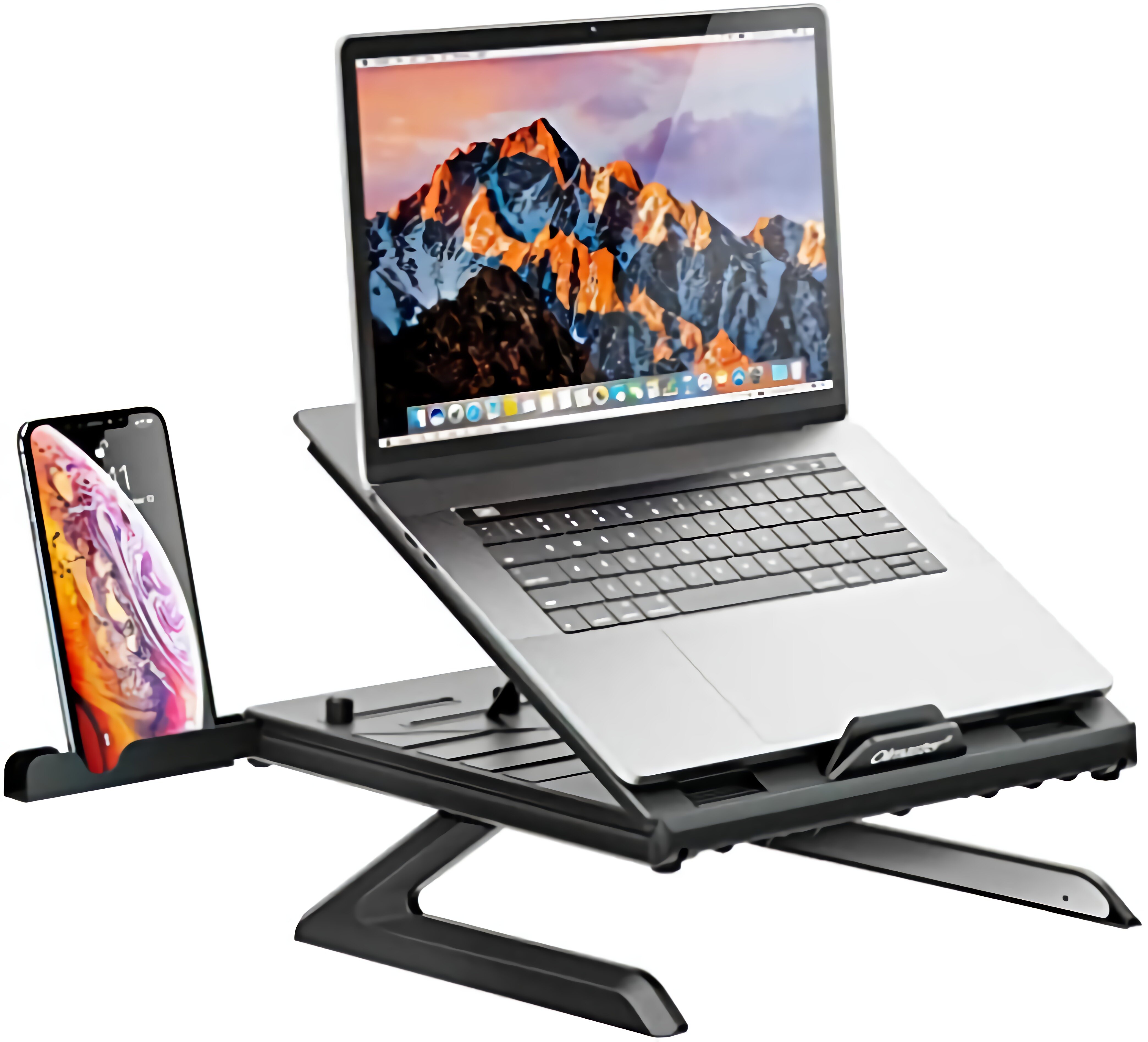 Image of Muti-Angle Adjustable Portable Foldable Laptop Stand with Heat-Vent Ergonomic Laptop Stand Riser for Desk