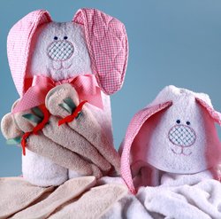 Image of My Little Bunny Rabbit Hooded Towel Baby Girl Gift