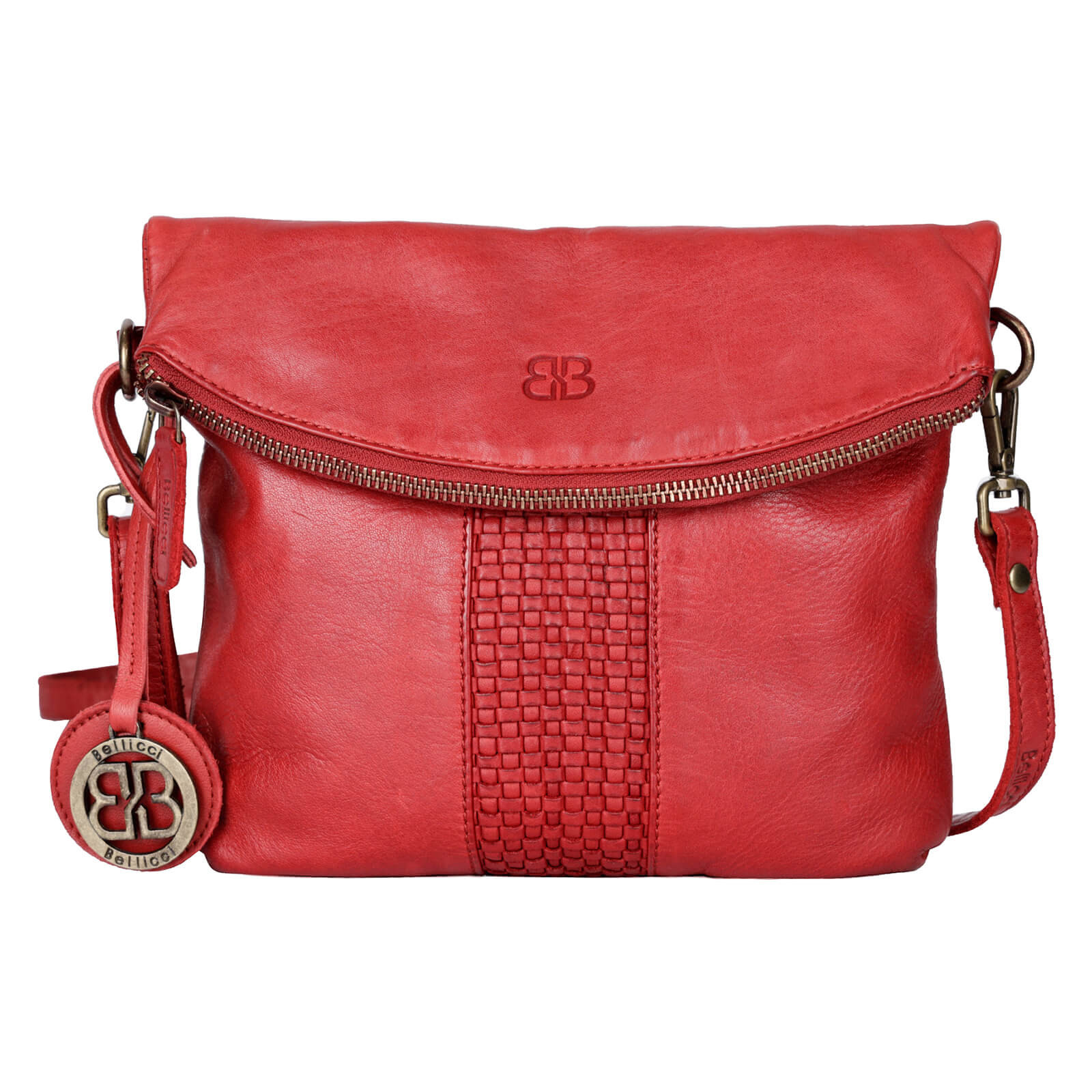 Image of Női bőr crossbody táska Bellicci Blanke - piros HU