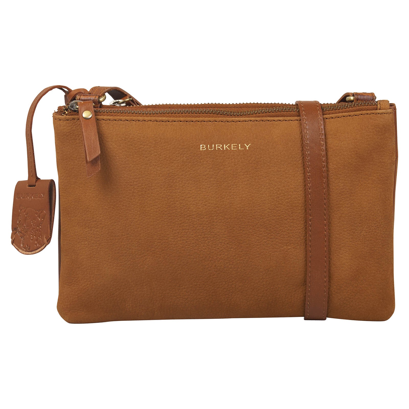 Image of Női crossbody bőr kézitáska Burkely Laura - konyak HU