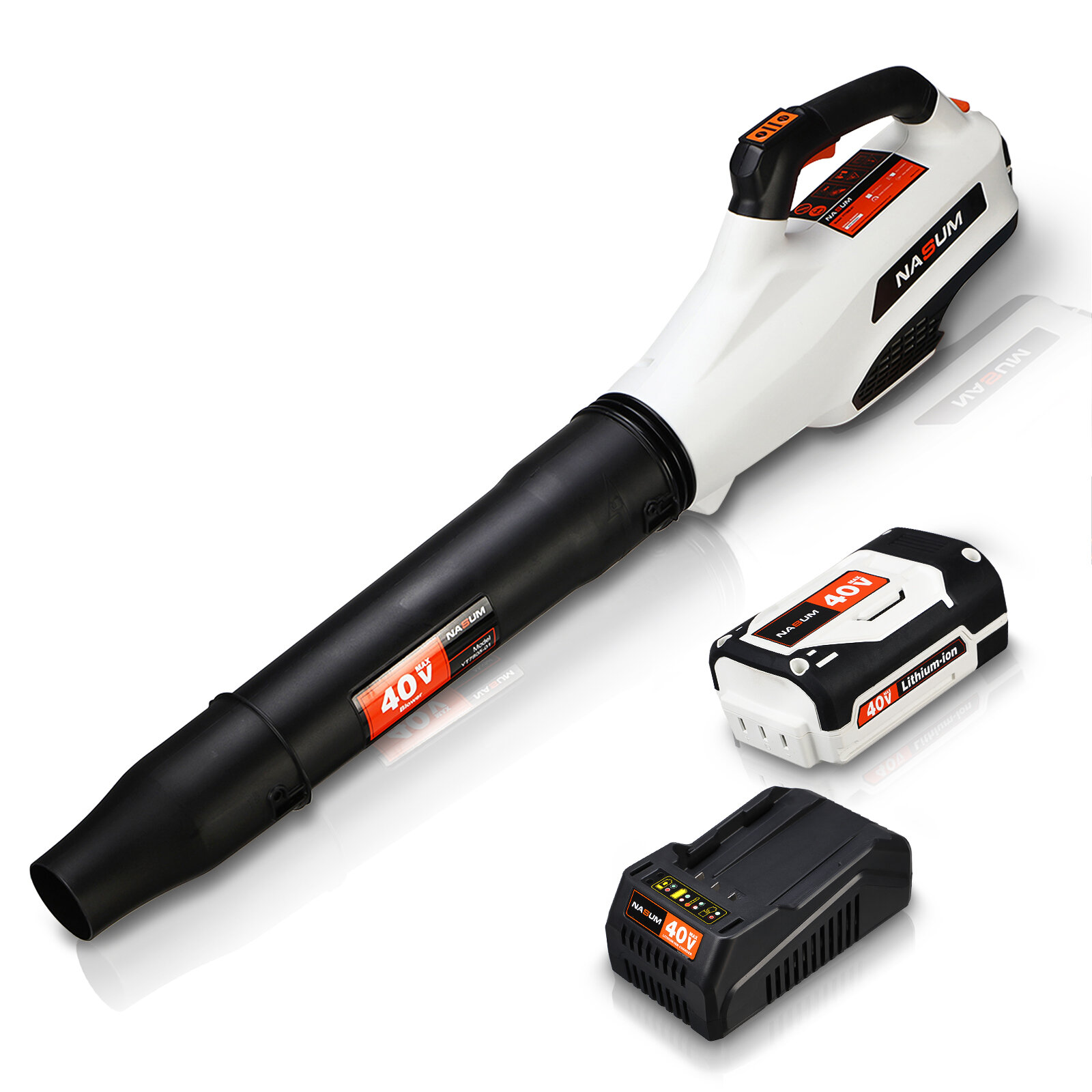 Image of NASUM 40V 40AHCordless Leaf Blower 480CFM 140MPH Battery Powered Blower Rechargeable Battery and Charger