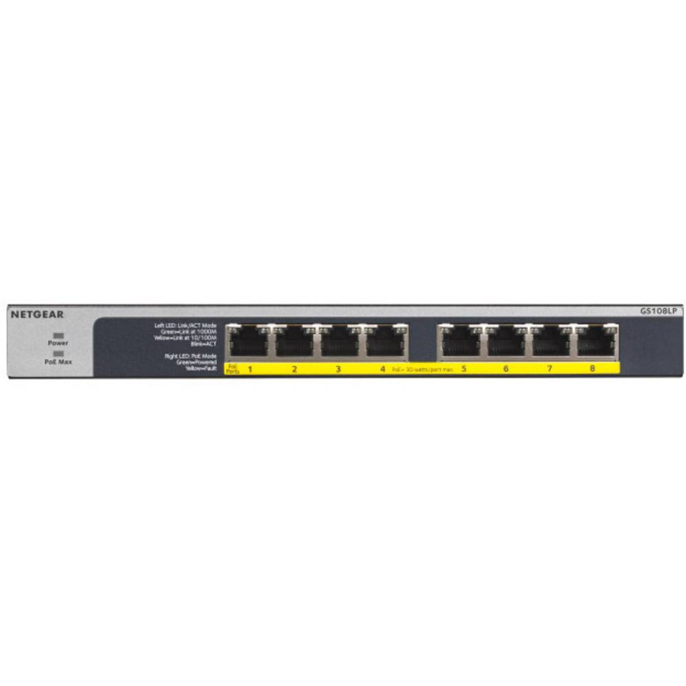 Image of NETGEAR GS108LP-100EUS Network RJ45 switch 8 ports PoE