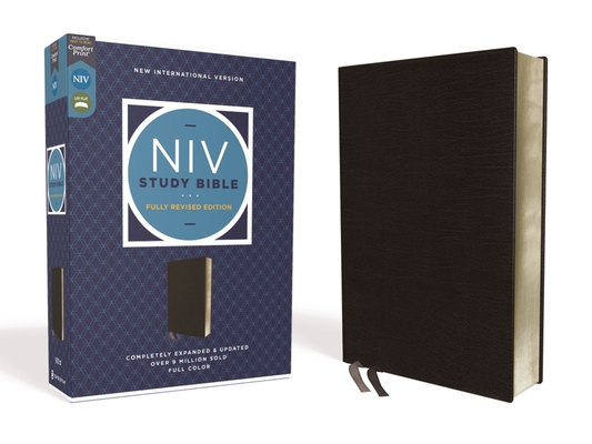 Image of NIV Study Bible Fully Revised Edition Bonded Leather Black Red Letter Comfort Print