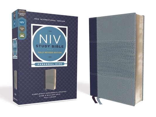 Image of NIV Study Bible Fully Revised Edition Personal Size Leathersoft Navy/Blue Red Letter Comfort Print