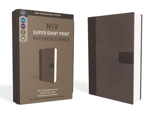 Image of NIV Super Giant Print Reference Bible Giant Print Imitation Leather Gray Red Letter Edition