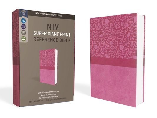 Image of NIV Super Giant Print Reference Bible Giant Print Imitation Leather Pink Red Letter Edition