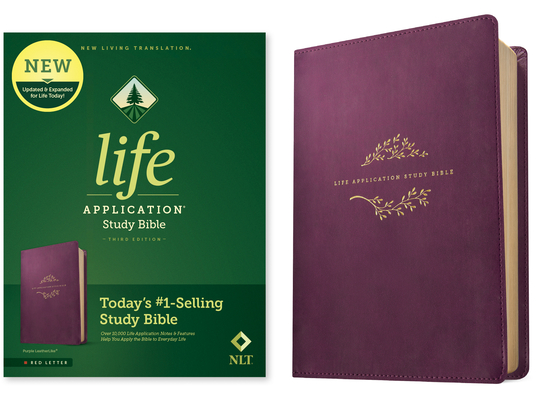 Image of NLT Life Application Study Bible Third Edition (Leatherlike Purple Red Letter)