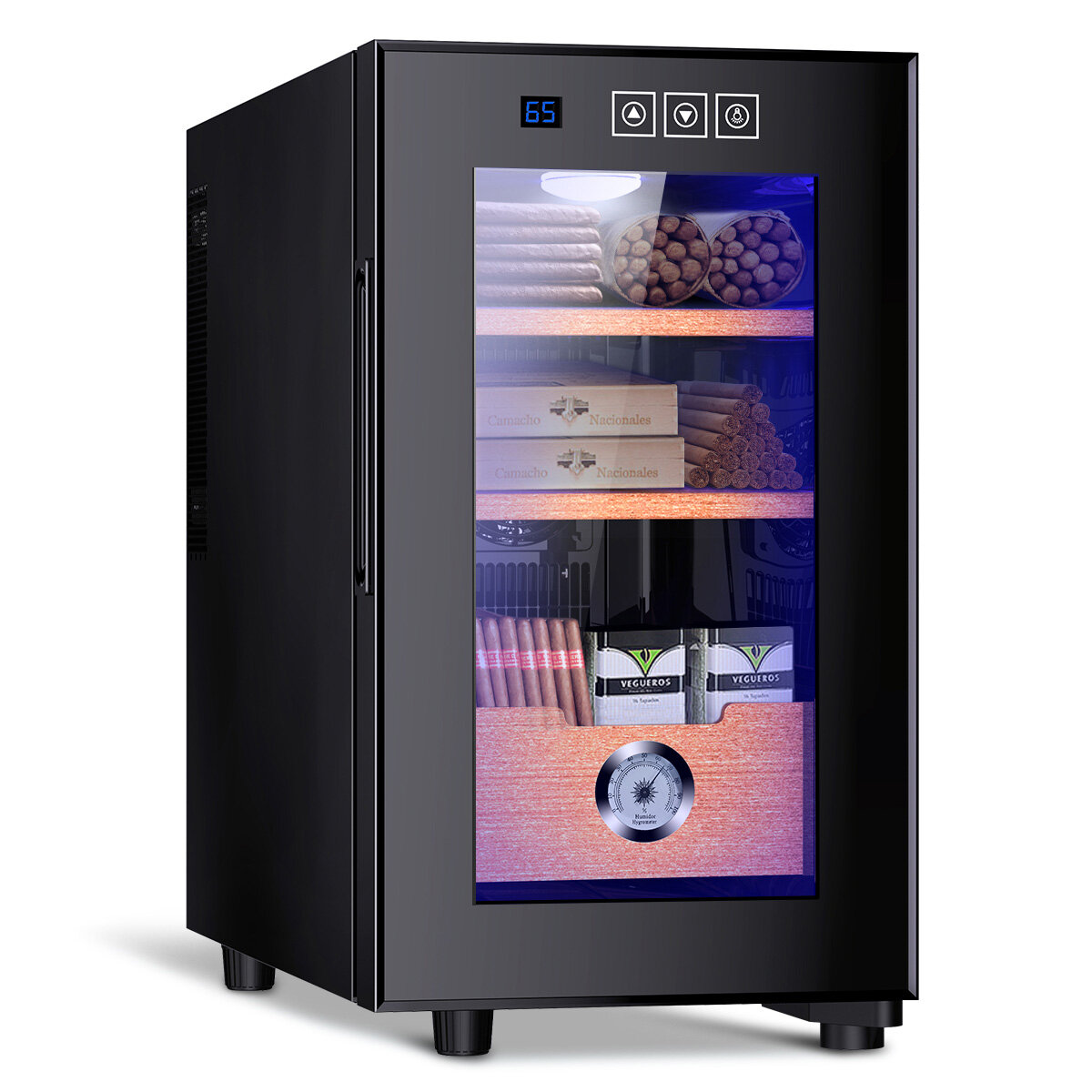 Image of NeedOne Electronic Cooler Humidor150 capacity with Spanish Cedar Wood Shelves (23L-150 Capacity)