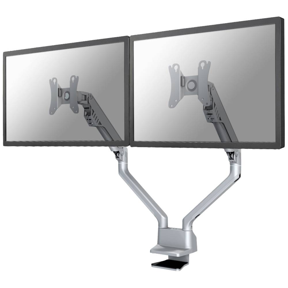 Image of Neomounts FPMA-D750DSILVER 2x Monitor desk mount 254 cm (10) - 813 cm (32) Grey Swivelling Swivelling Tiltable