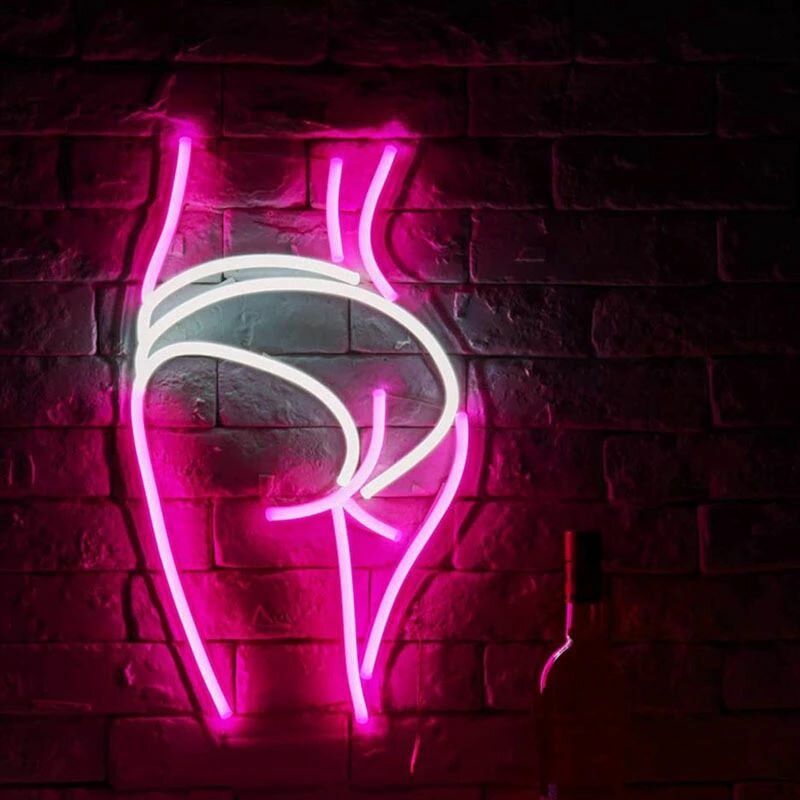 Image of Neon Light Sign Custom Led Human Body Girl's Buttocks Visual Art Bar Club Wall Hanging Flexible Lighting For Sign Decor