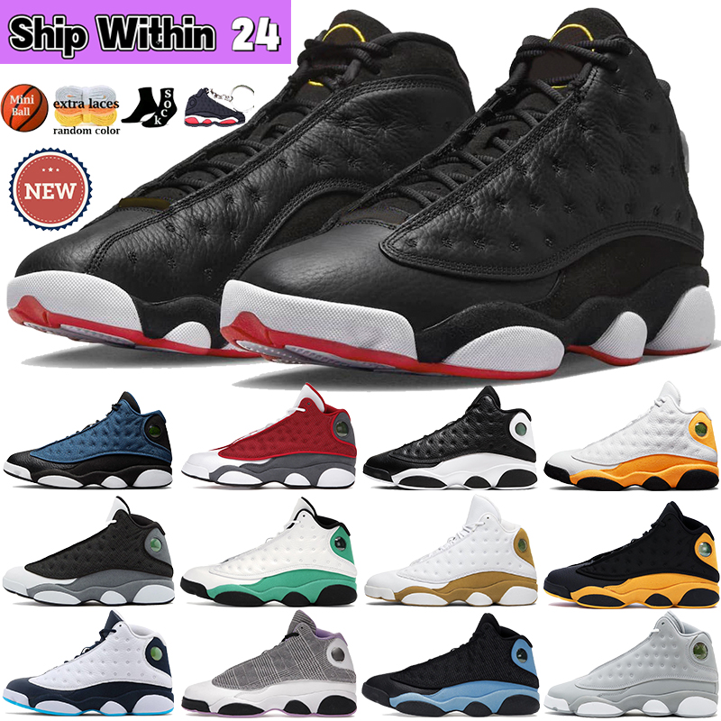 Image of New 13 mens 13s basketball shoes black Brave university Blue playoffs flint obsidian Reverse He Got Game Red Flint lucky green wolf grey wom