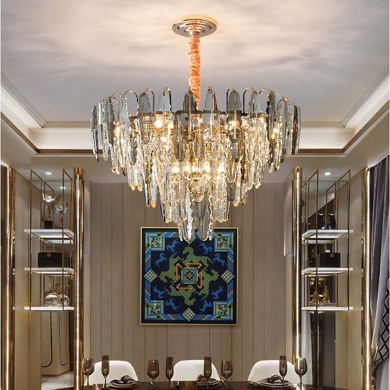 Image of New Chandelier Lighting Luxury Hotel Culb Living Foyer Decoration Light Modern Crystal Chandeliers Atmosphere Dining Room Bedroom Pendant Lamp