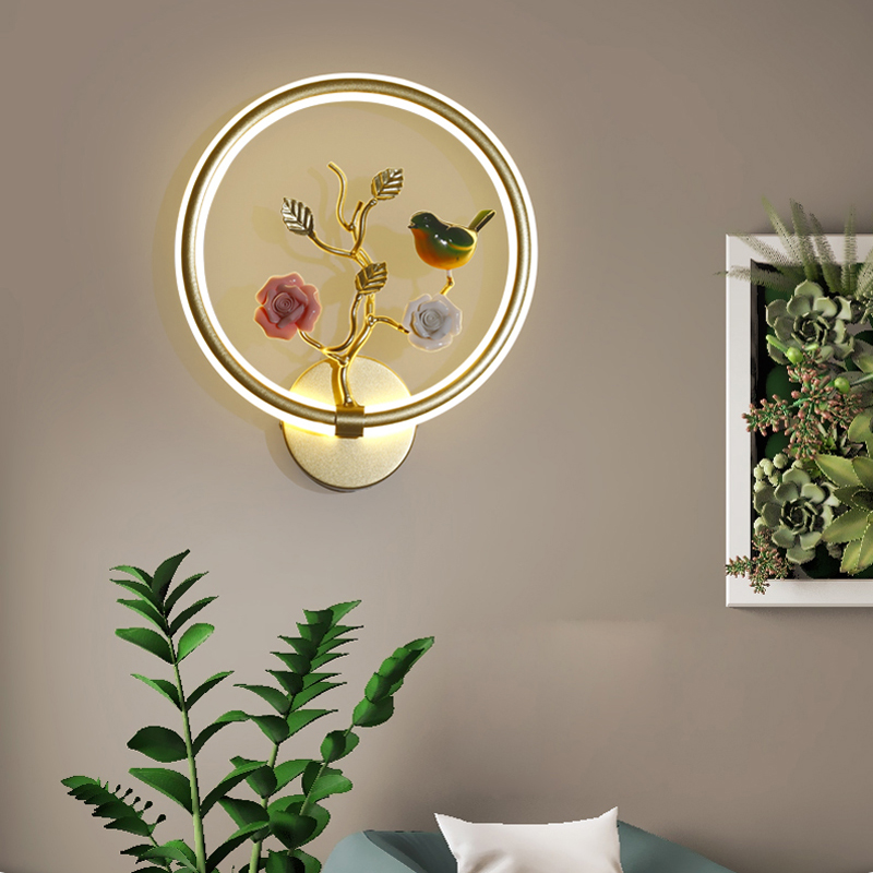 Image of New Chinese led Wall Lamp Restaurant Porch Aisle Light Simple Creative Sconce Modern Bedside Bedroom Wall Lights Corridor Hotel Lighting